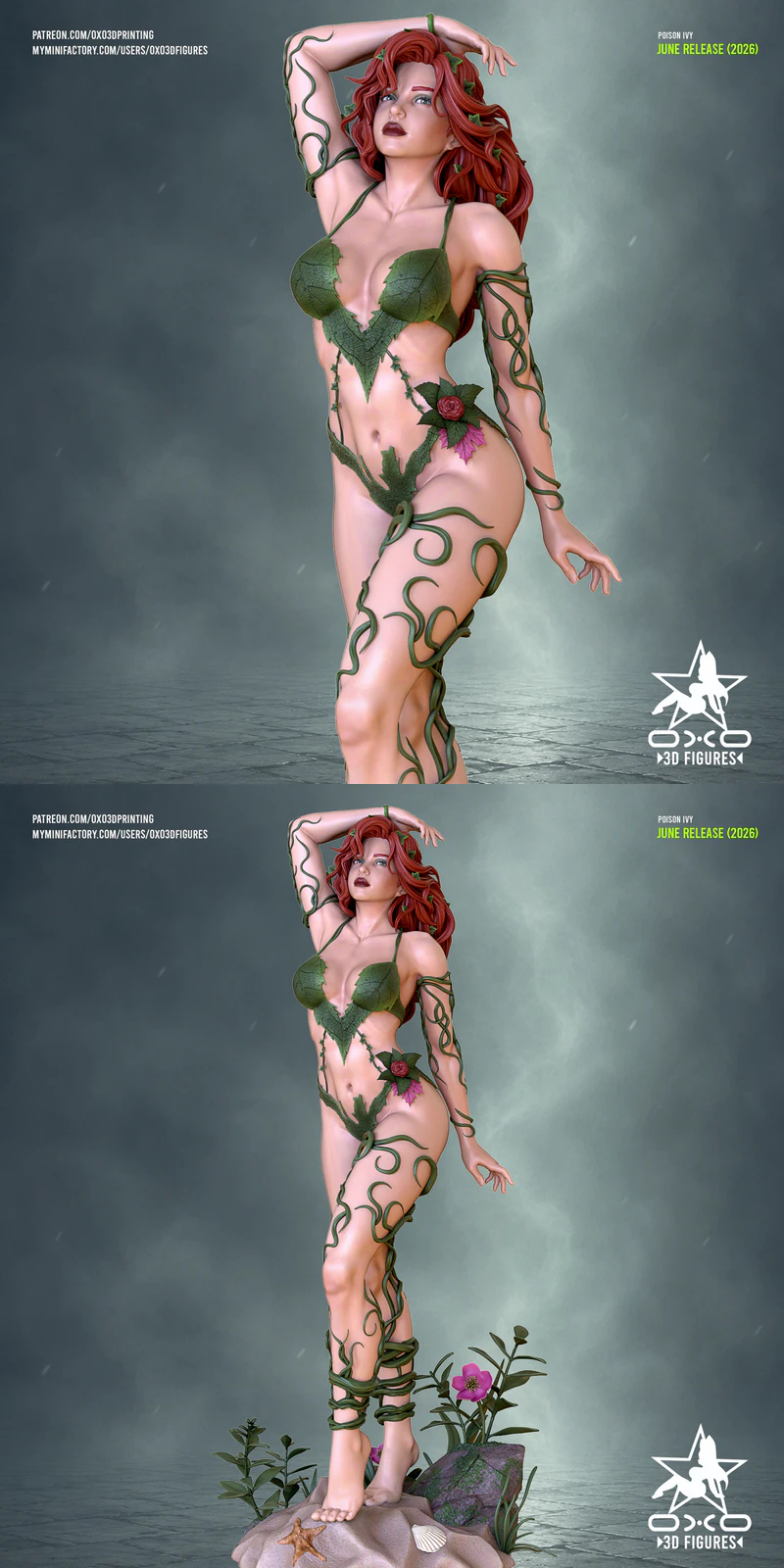 Poison Ivy Miniature Figure STL model for 3D printing