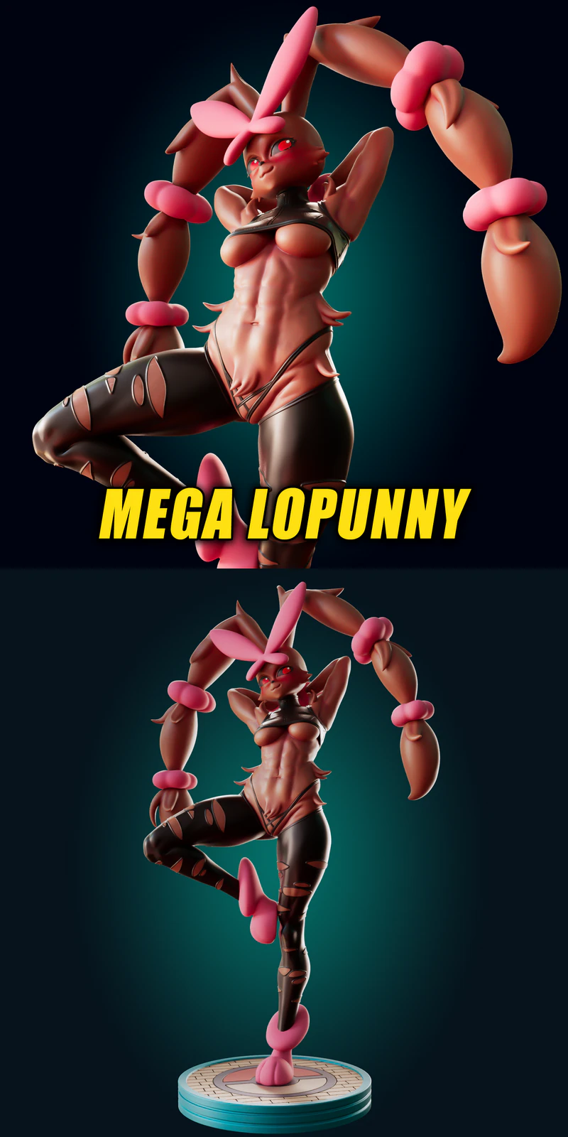 Pokemon Mega Lopunny STL model for 3D printing