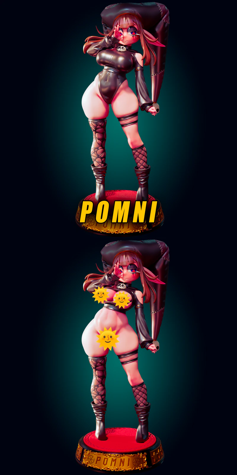 Pomni Goth Curvy Girl STL model for 3D printing