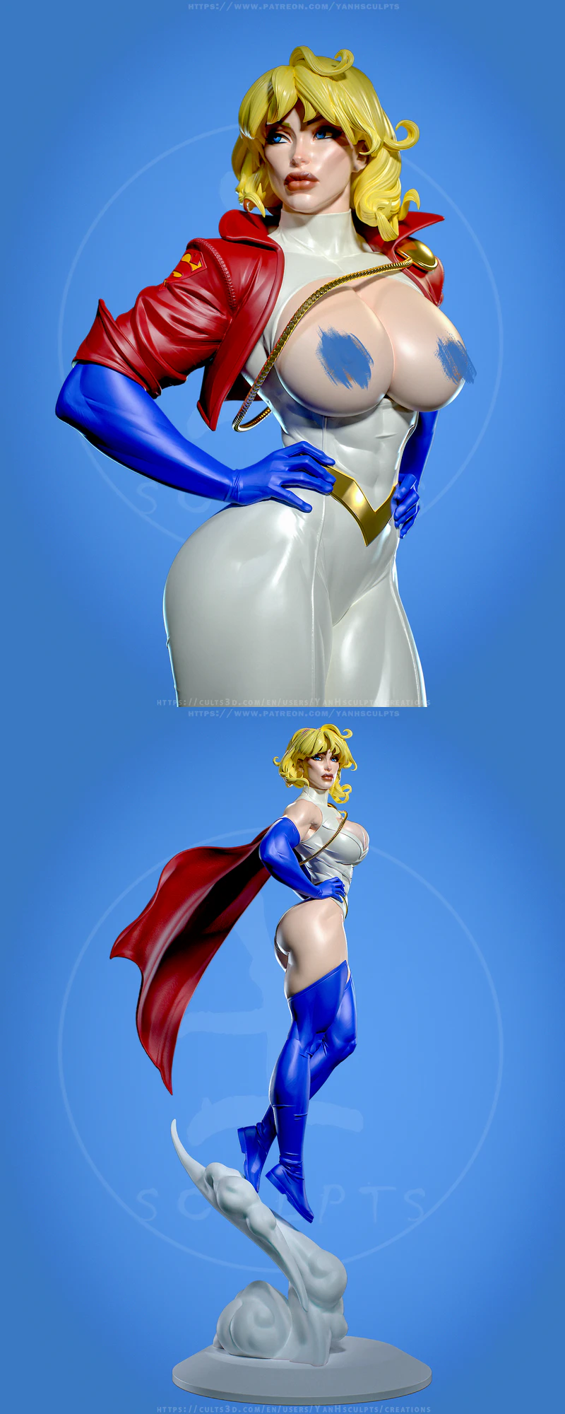 Power Girl STL model for 3D printing