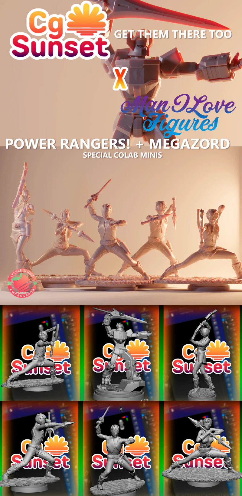 Power Rangers and Megazord STL for 3D Printing STL model for 3D printing