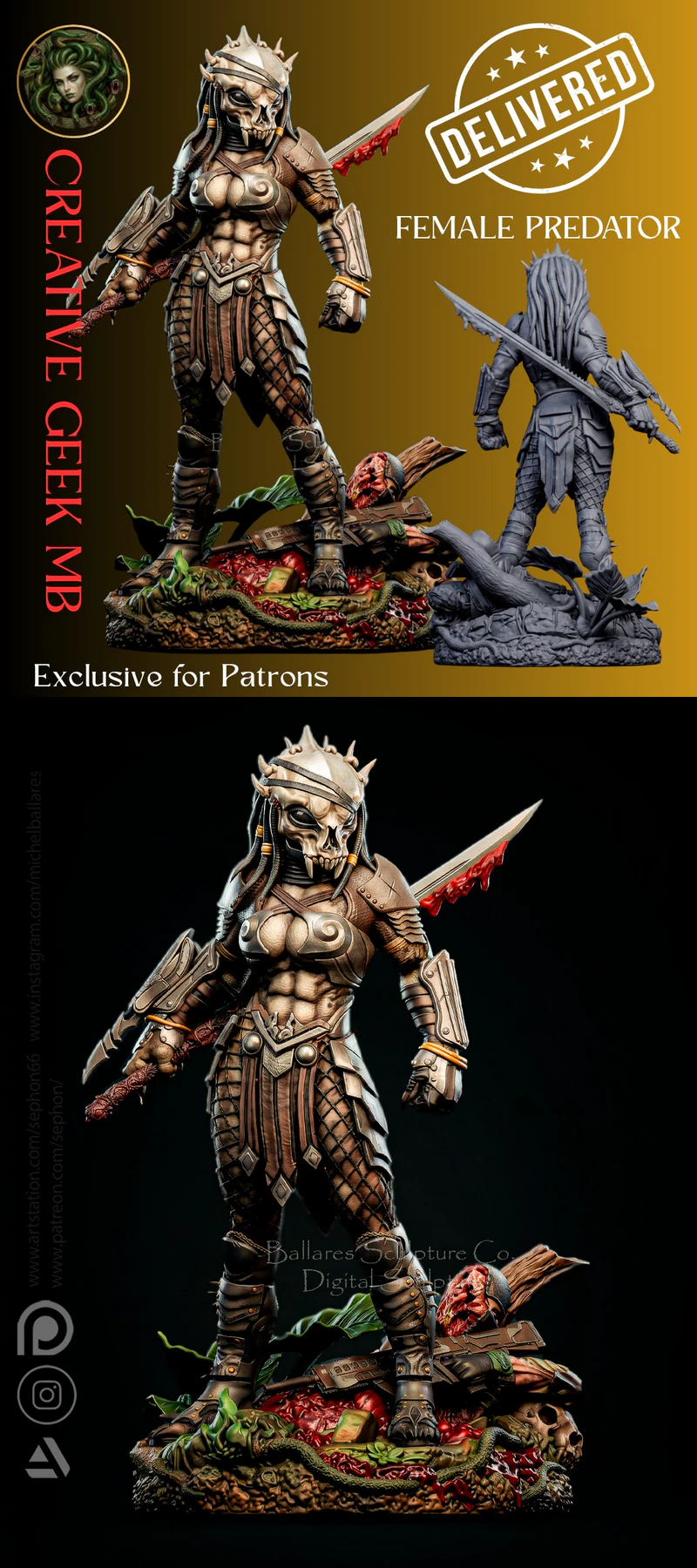 Predator Female STL model for 3D printing
