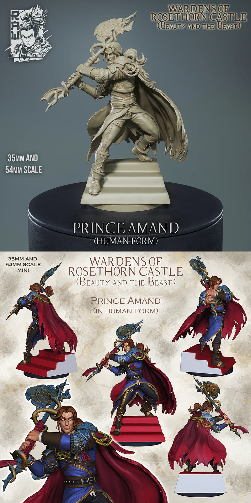 Prince Amand Fantasy Miniature STL File STL model for 3D printing