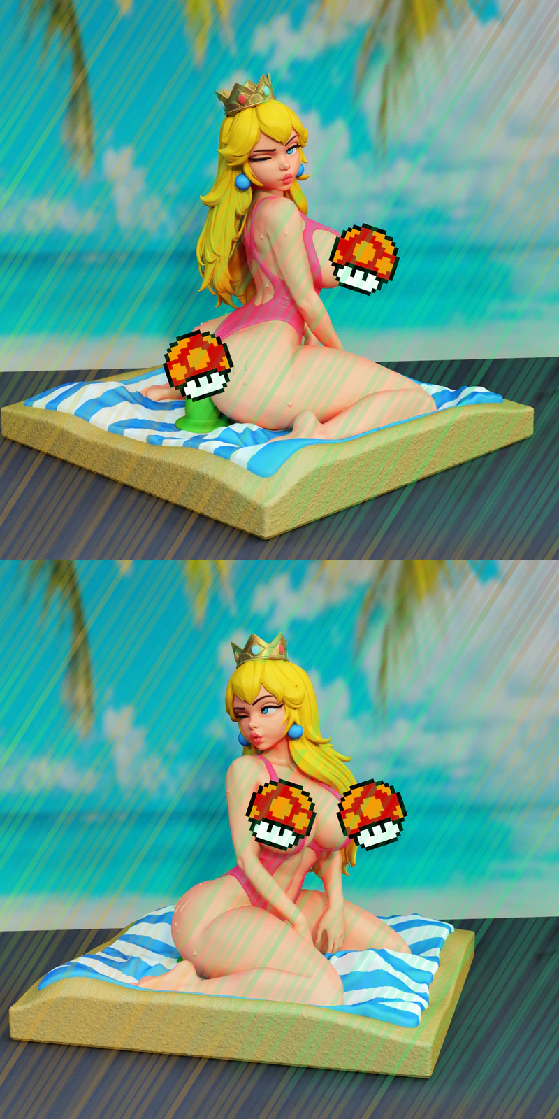 Princesa Peach Beach STL model for 3D printing