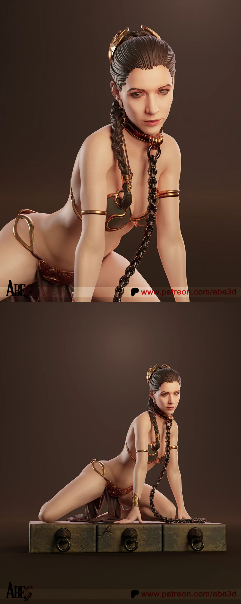 Princess Leia Jabbas Slave 3D Printable Miniature STL File STL model for 3D printing