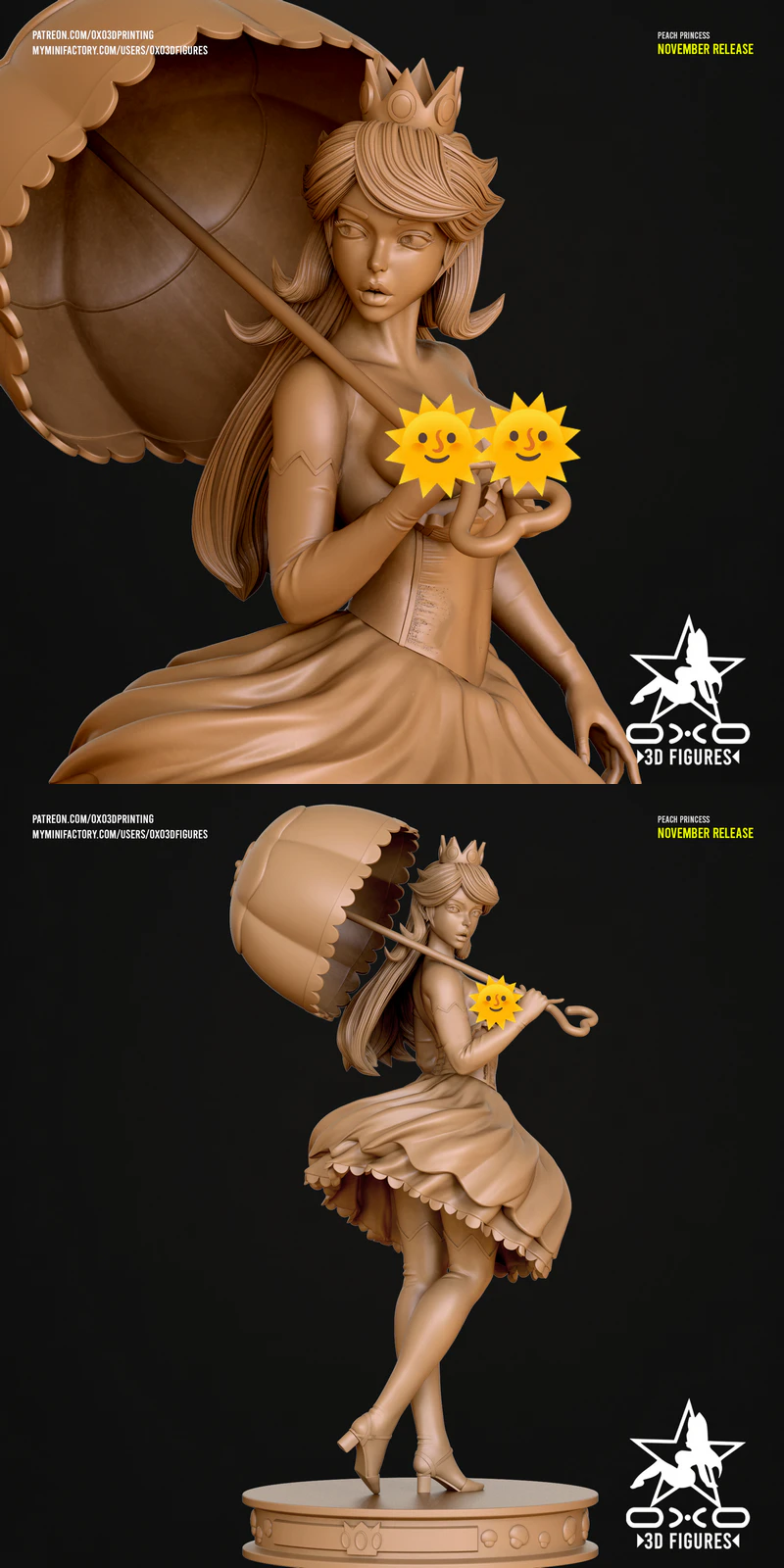 Princess Peach Miniature Figure Extra STL File for 3D Printers STL model for 3D printing