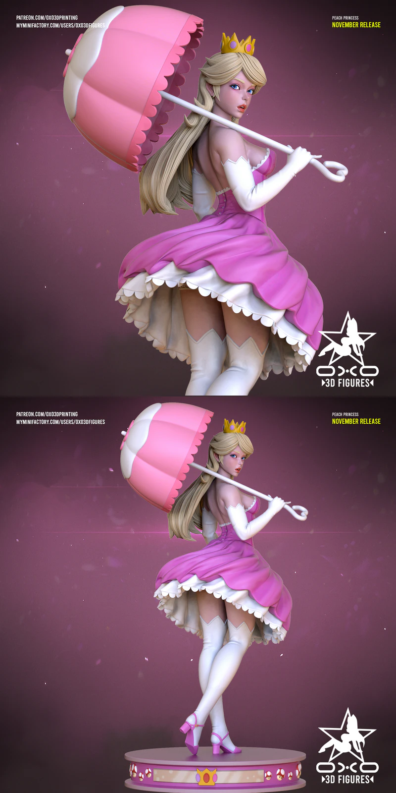 Princess Peach Miniature STL Model for 3D Printing STL model for 3D printing