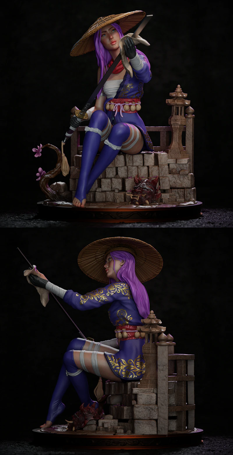 Psylocke STL File for 3D Printer – Miniature Figure STL model for 3D printing