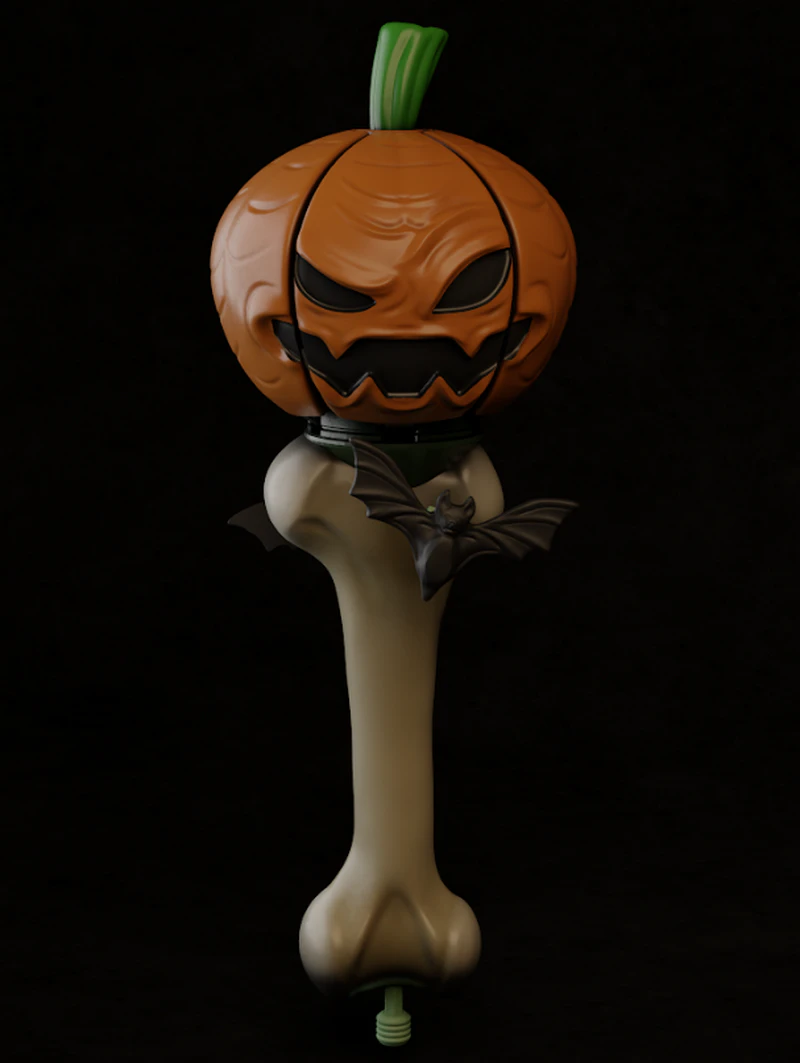 Pumpkin Scepter 3D Printable STL Model for Halloween Scene STL model for 3D printing