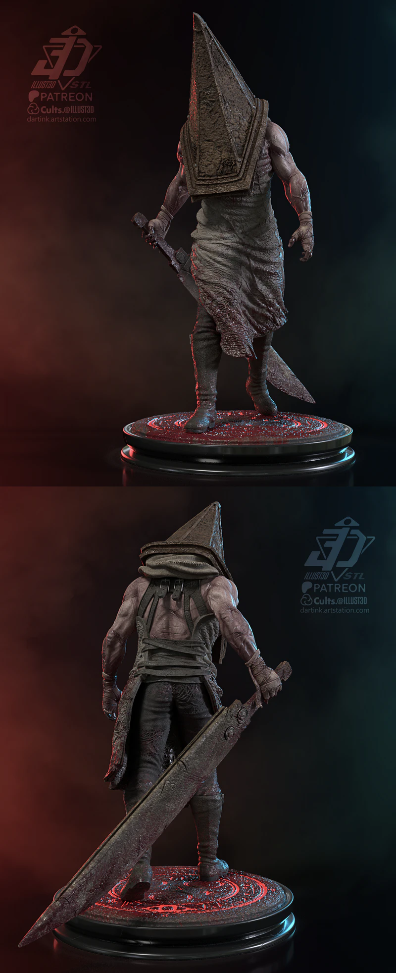 Pyramid Head Silent Hill 2 Fanart STL File for 3D Printer STL model for 3D printing