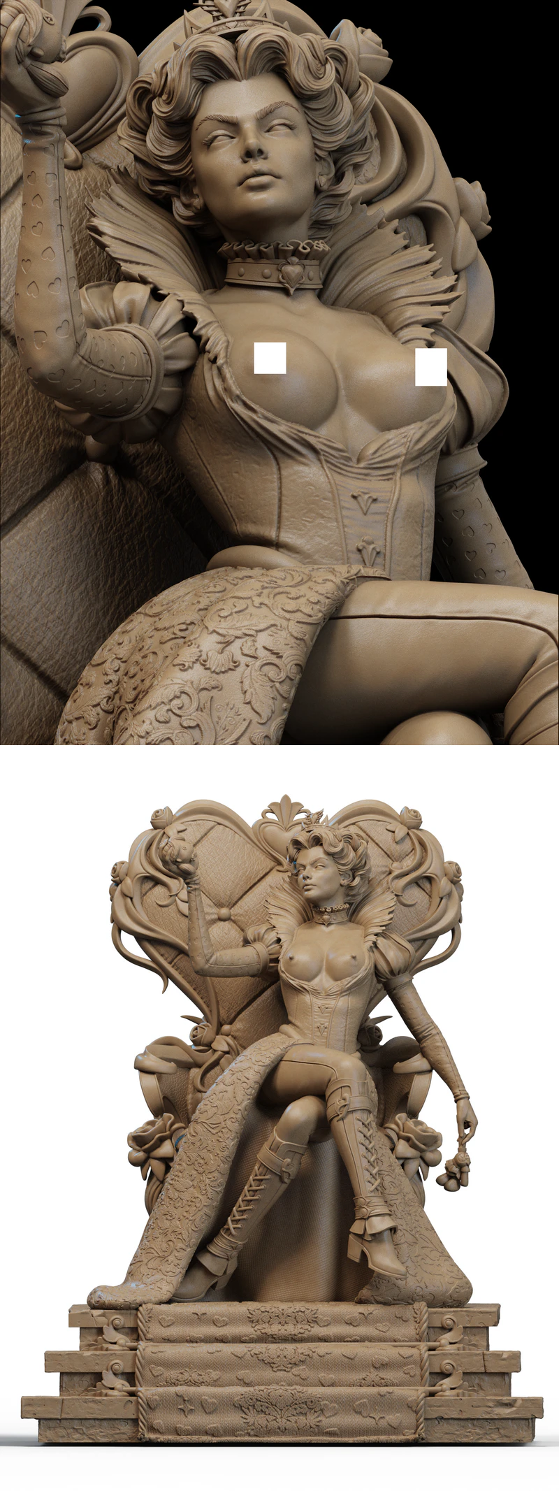 Queen of Hearts Extra STL model for 3D printing
