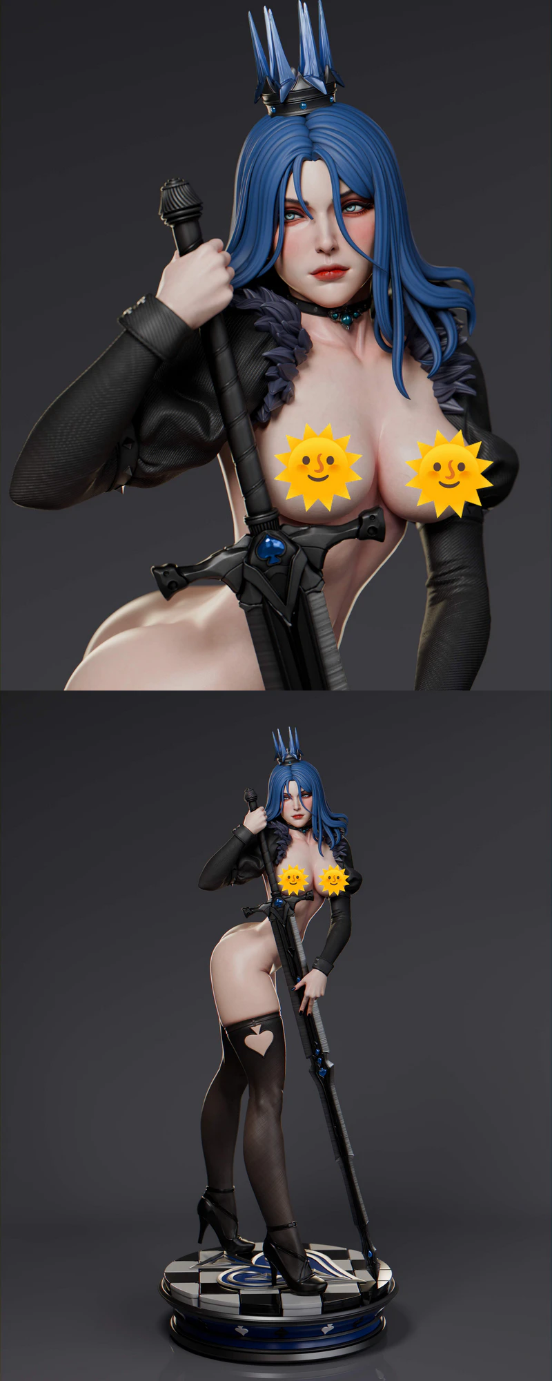 Queen of Spades Extra STL model for 3D printing
