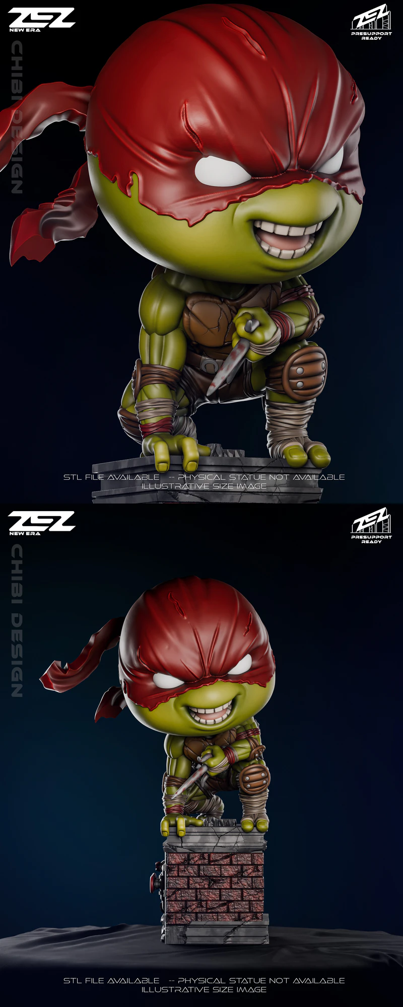 RAPHAEL CHIBI STL model for 3D printing