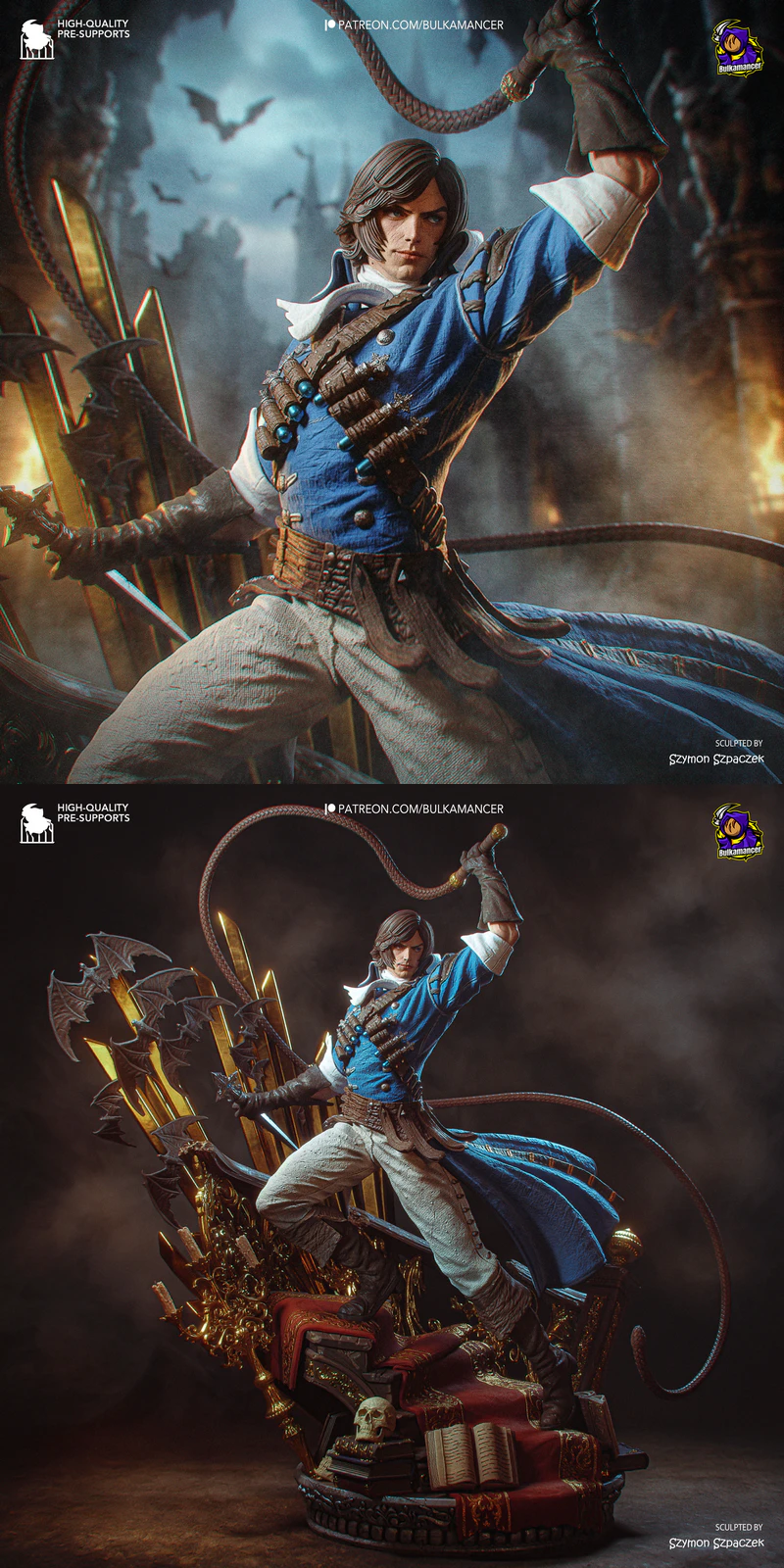 Richter Belmont Castlevania STL 3D Printable Miniature STL model for 3D printing