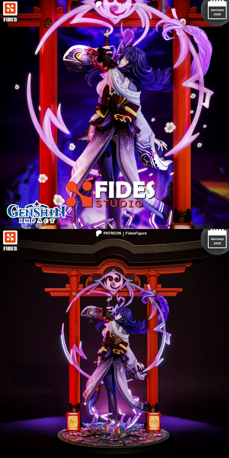 Raiden Ei – Genshin Impact STL model for 3D printing