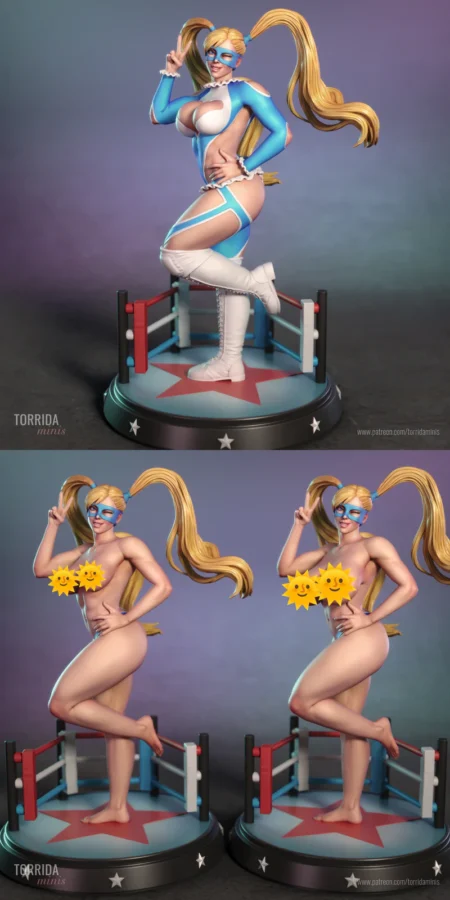 Rainbow Mika from Street Fighter STL model for 3D printing