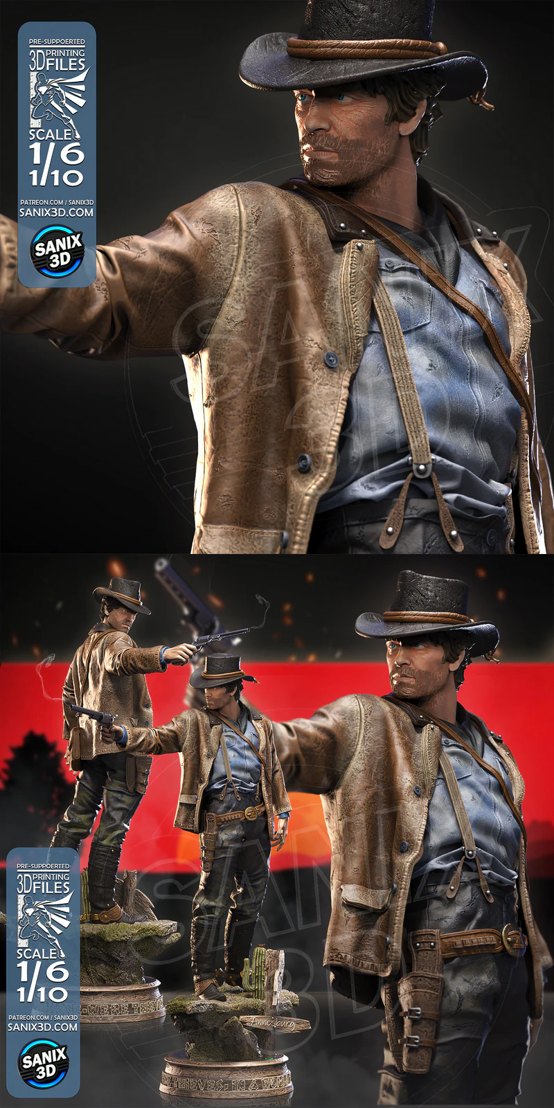 Redemption Cowboy STL 3D Printable Miniature STL model for 3D printing