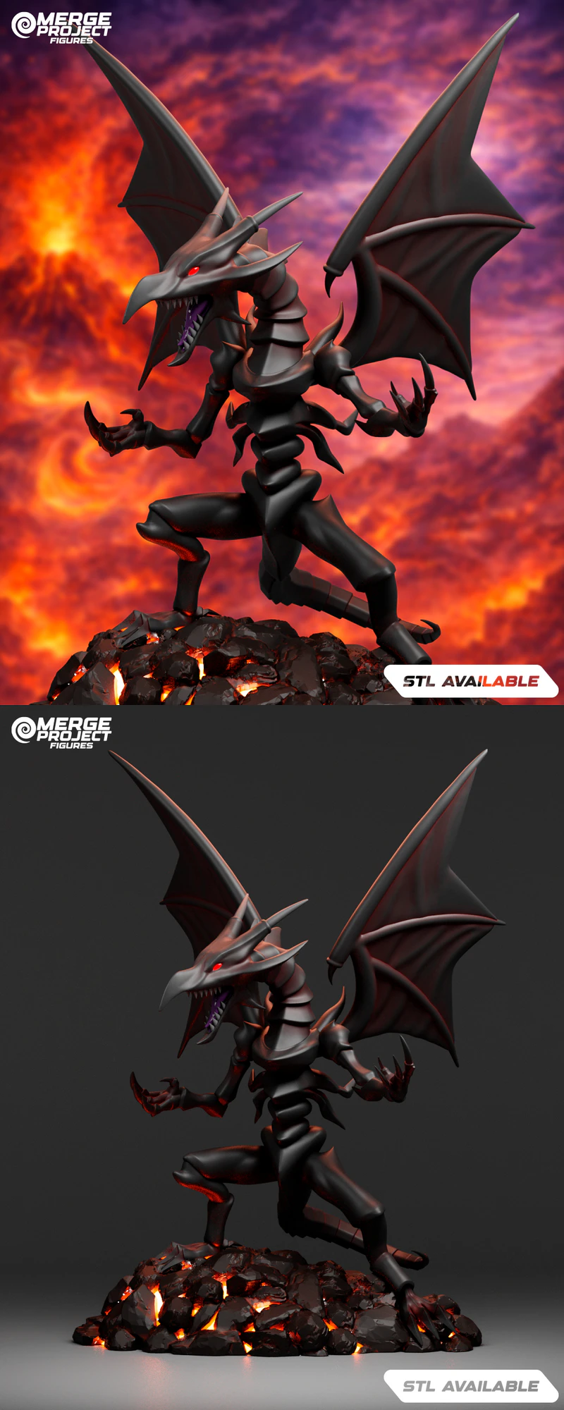 Red-Eyes Black Dragon STL model for 3D printing