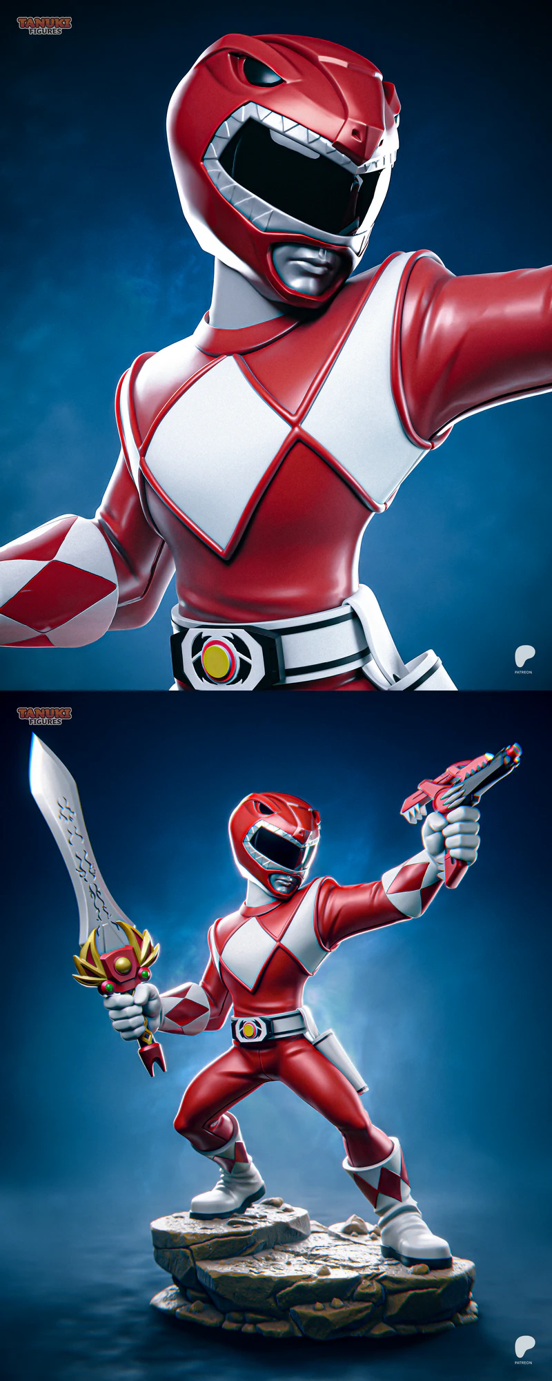 Red Ranger Power Ranger Toon 3D Printable Figure STL File STL model for 3D printing