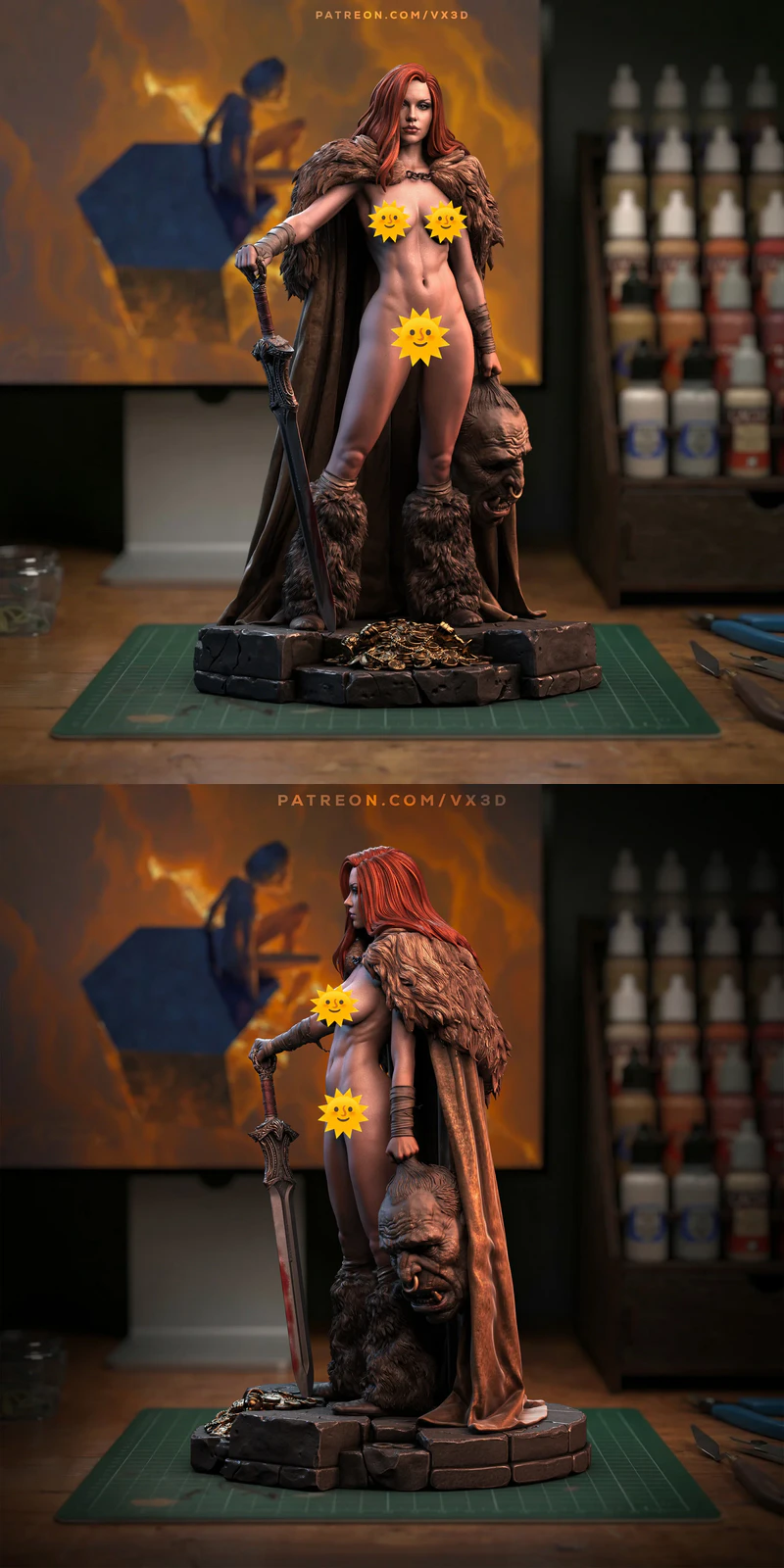 Red Sonja Extra STL model for 3D printing
