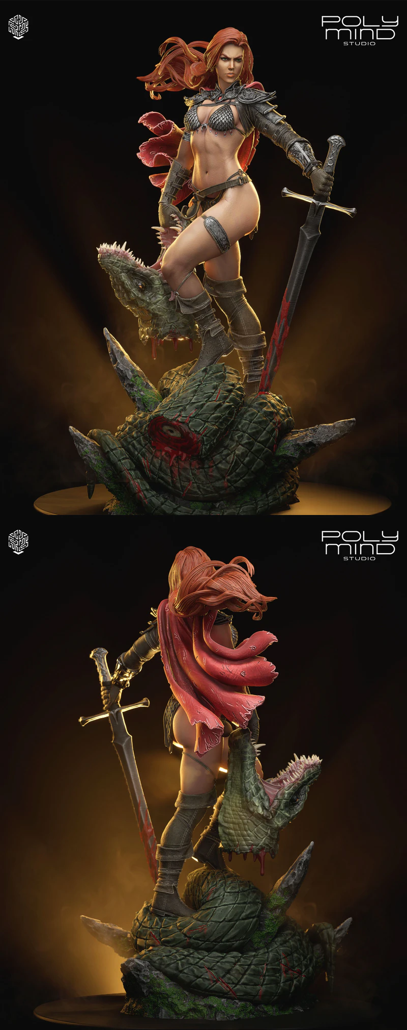 Red Sonja Warrior 3D Printable STL Model STL model for 3D printing