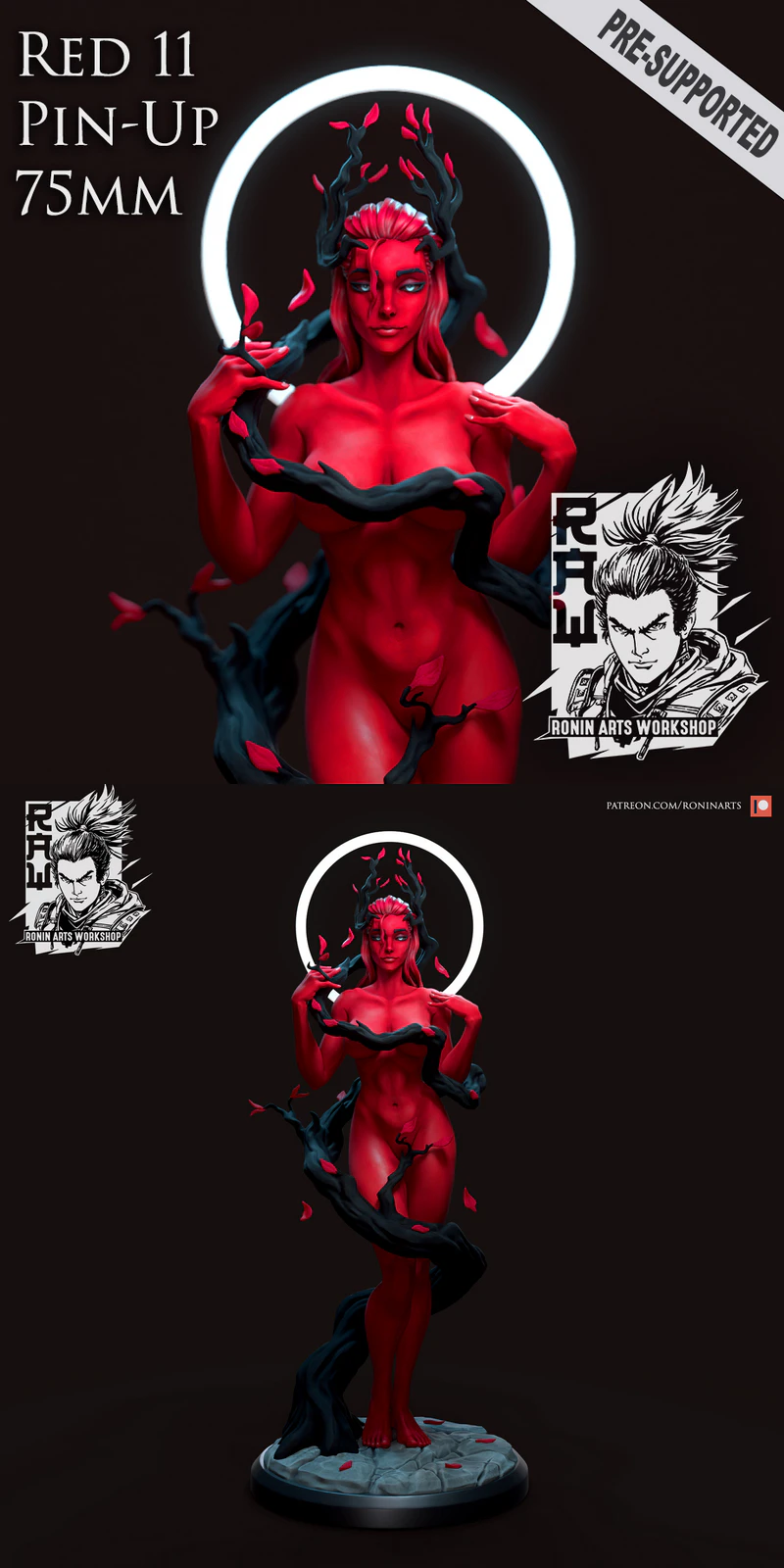 Red Witch 11 Pin Up – 3D Printable STL Figure for FDM Printing STL model for 3D printing