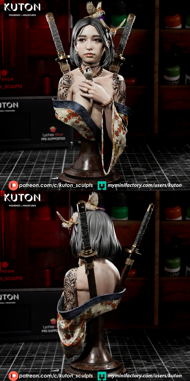 Ren bust STL model for 3D printing