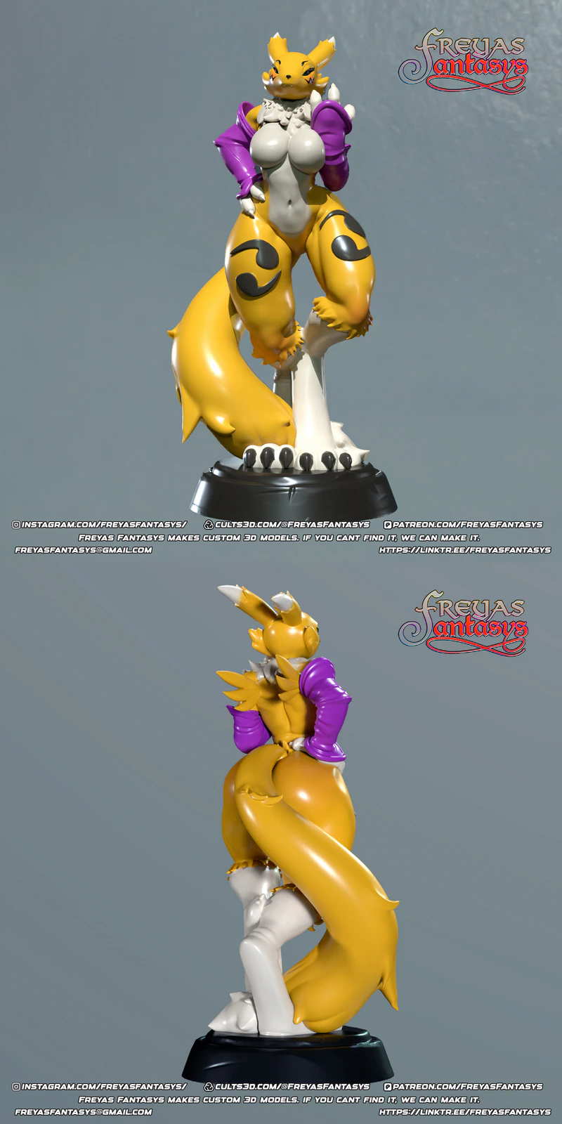 Renamon 3D Printable STL Figure for Resin Printing STL model for 3D printing