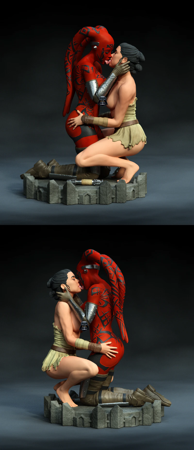 Rey and Dark Khalon 3D Printable Miniature STL File STL model for 3D printing