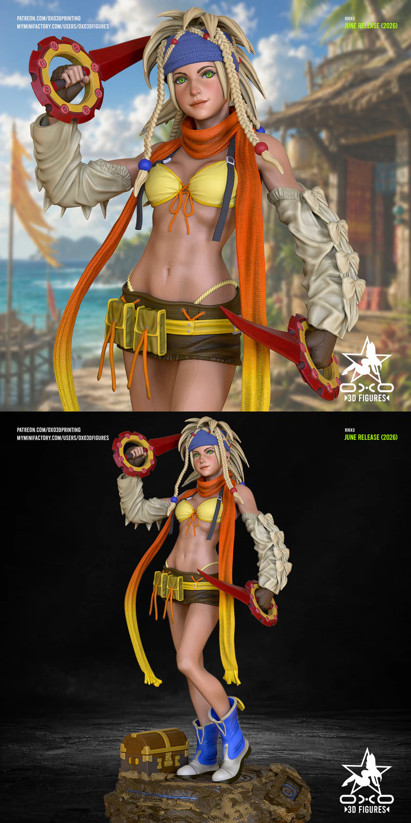 Rikku Final Fantasy Miniature STL model for 3D printing