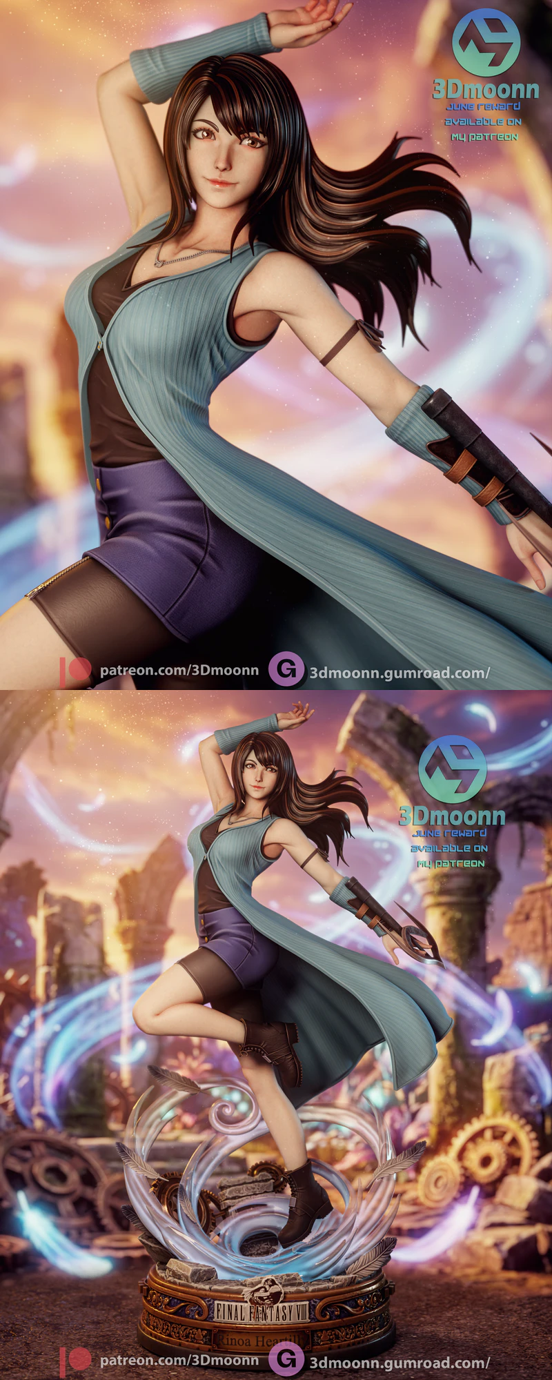 Rinoa Heartilly – Final Fantasy STL model for 3D printing