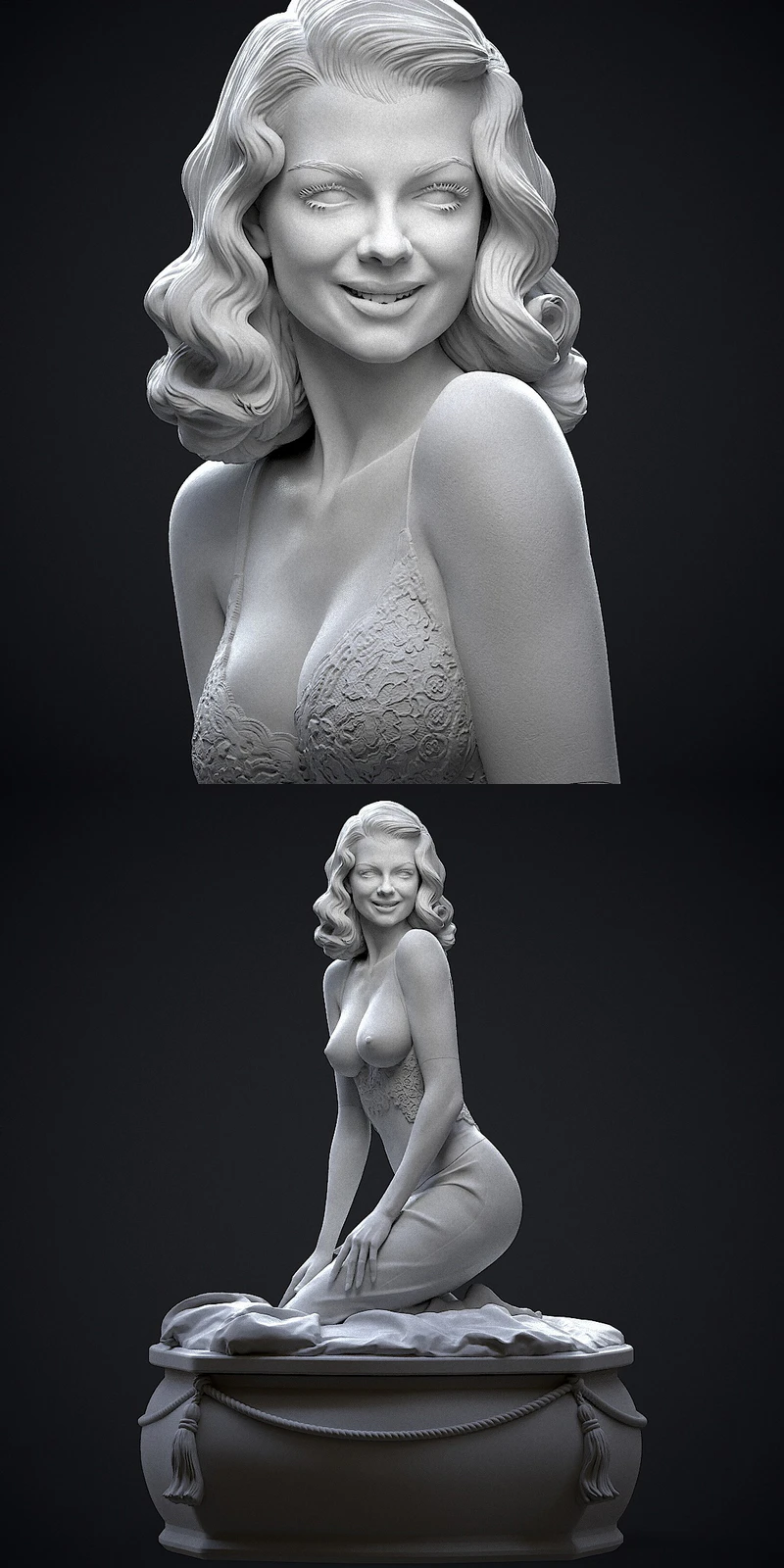 Rita Hayworth STL model for 3D printing