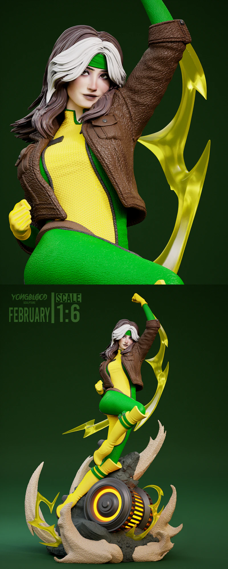 Rogue X-Men STL Figure for 3D Printing STL model for 3D printing