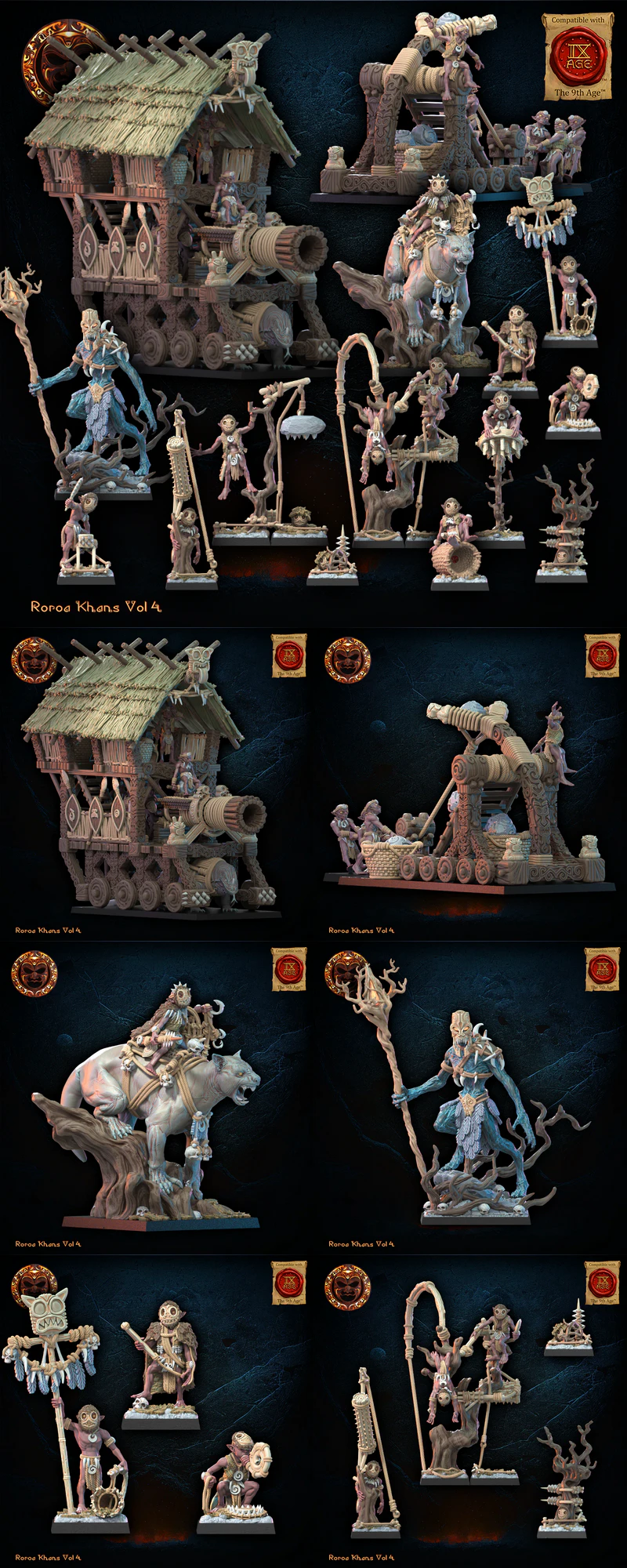 Roroa Khans Vol.4 STL File for 3D Printing – Figure Miniature STL model for 3D printing