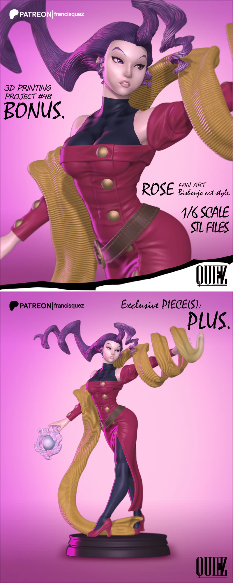 Rose Bisho 3D Printable STL Figure for Resin Printer STL model for 3D printing