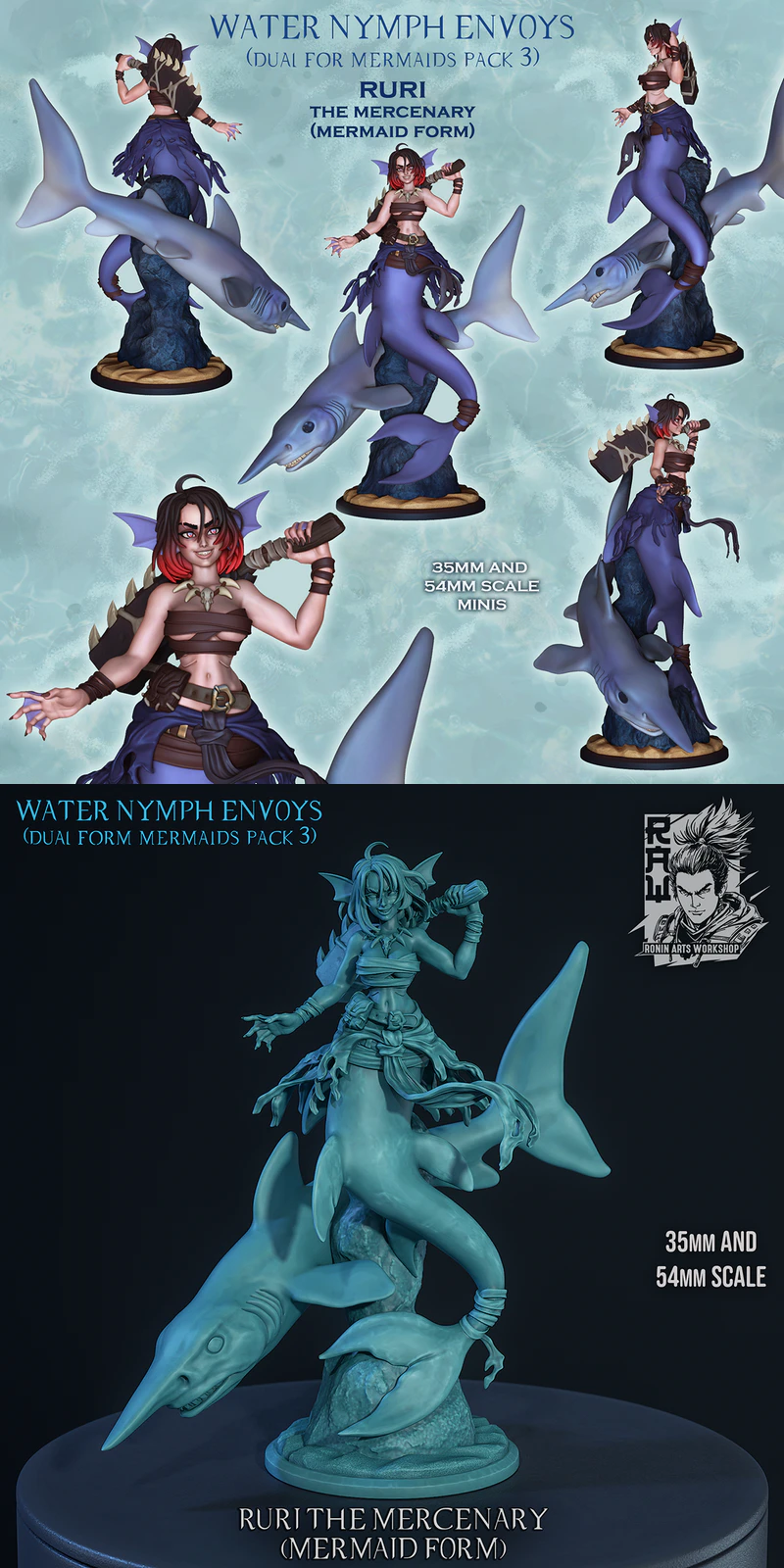 Ruri Mermaid STL model for 3D printing