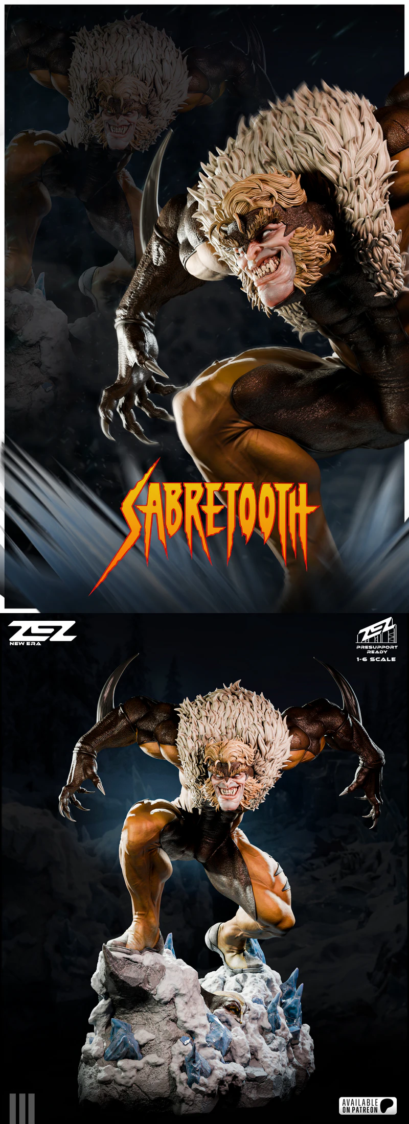 SABRETOOTH STL model for 3D printing