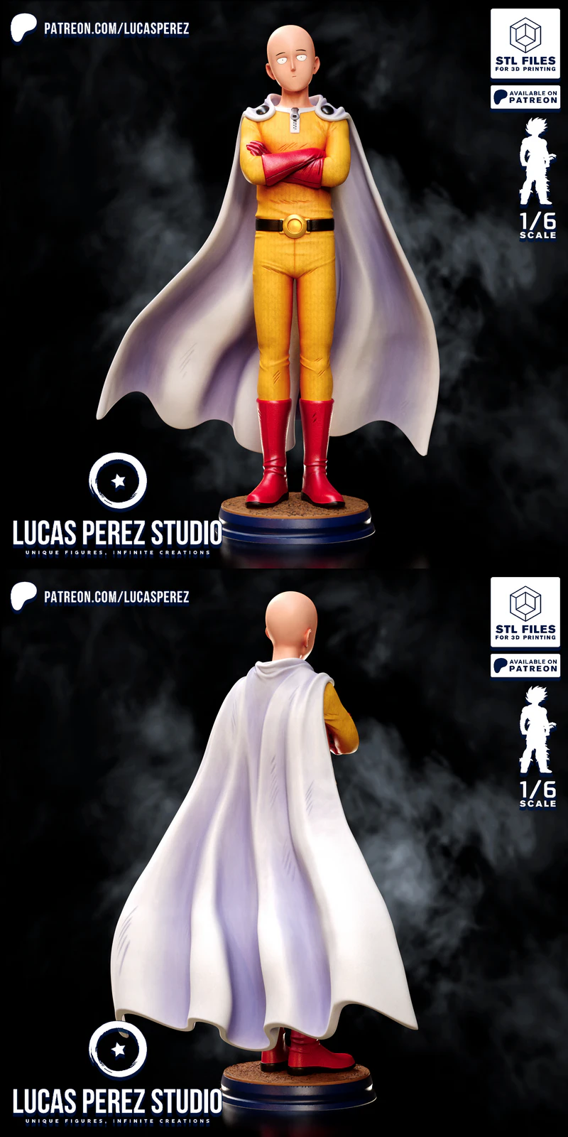 SAITAMA One Punch Man STL 3D Printable Model STL model for 3D printing