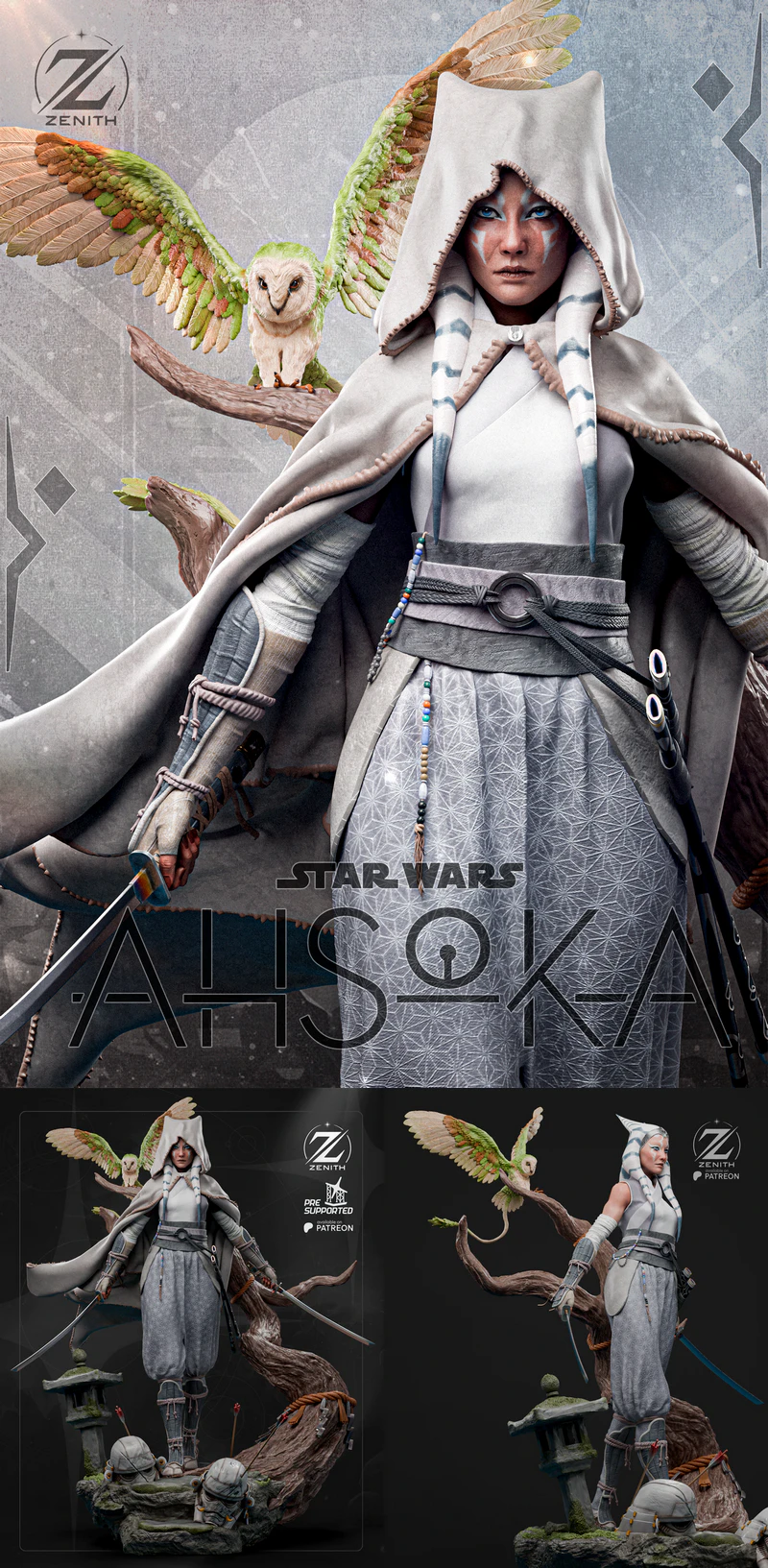 Ahsoka Tano Samurai STL File for 3D Printing STL model for 3D printing