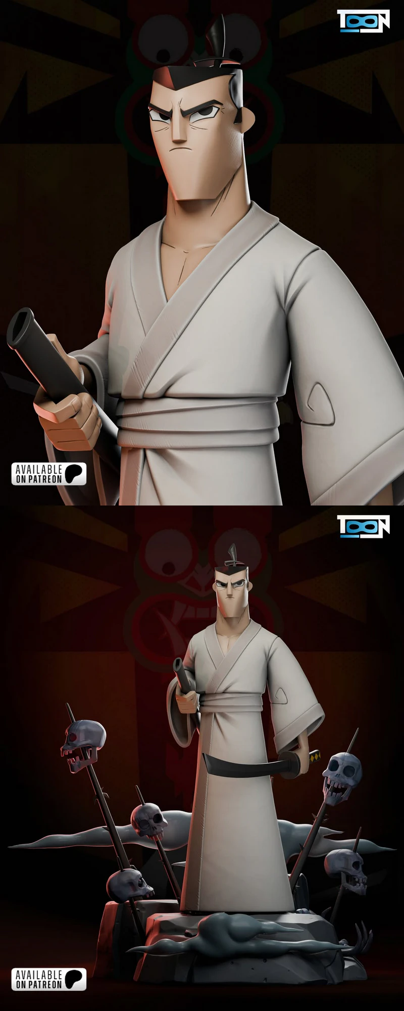Samurai Jack STL File for 3D Printing – Collectible Miniature STL model for 3D printing