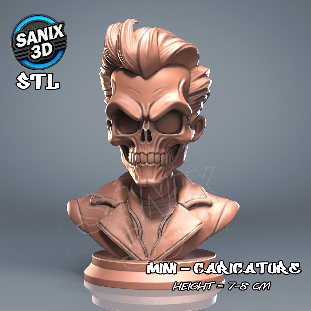 Ghost Rider Bust 3D Printable Miniature STL File STL model for 3D printing
