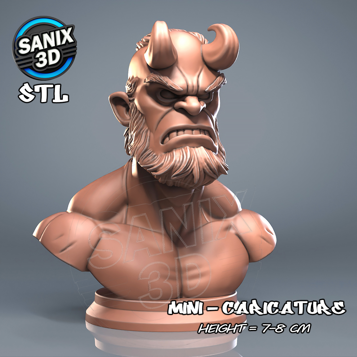 Hellboy Bust STL File for 3D Printing STL model for 3D printing