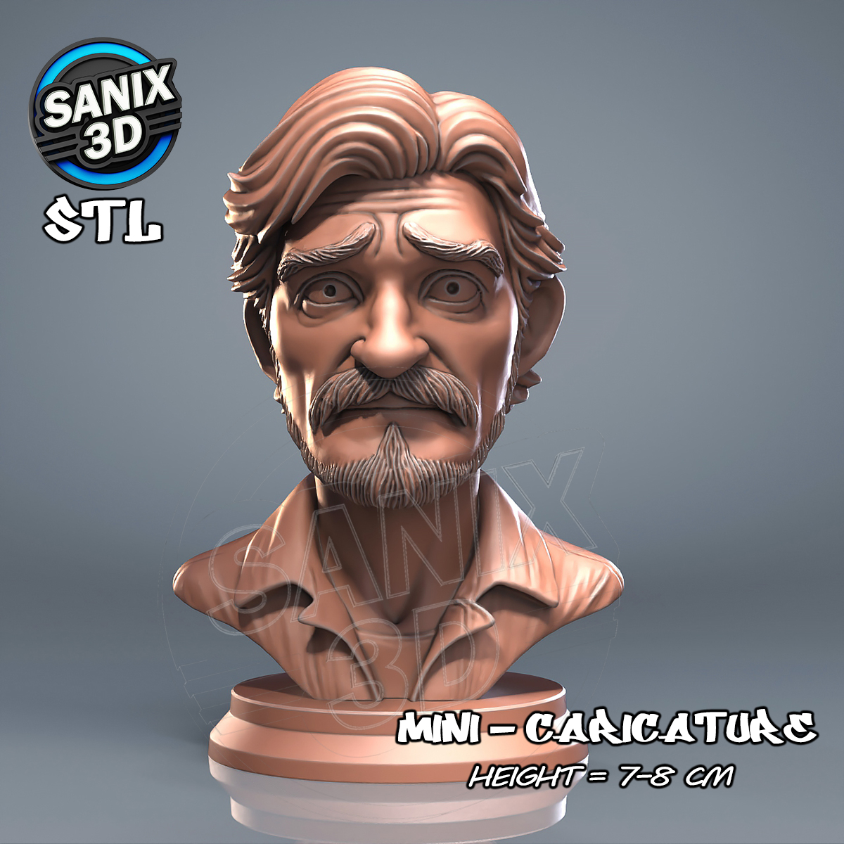 Joel Bust STL File for 3D Printing Miniature Figure STL model for 3D printing