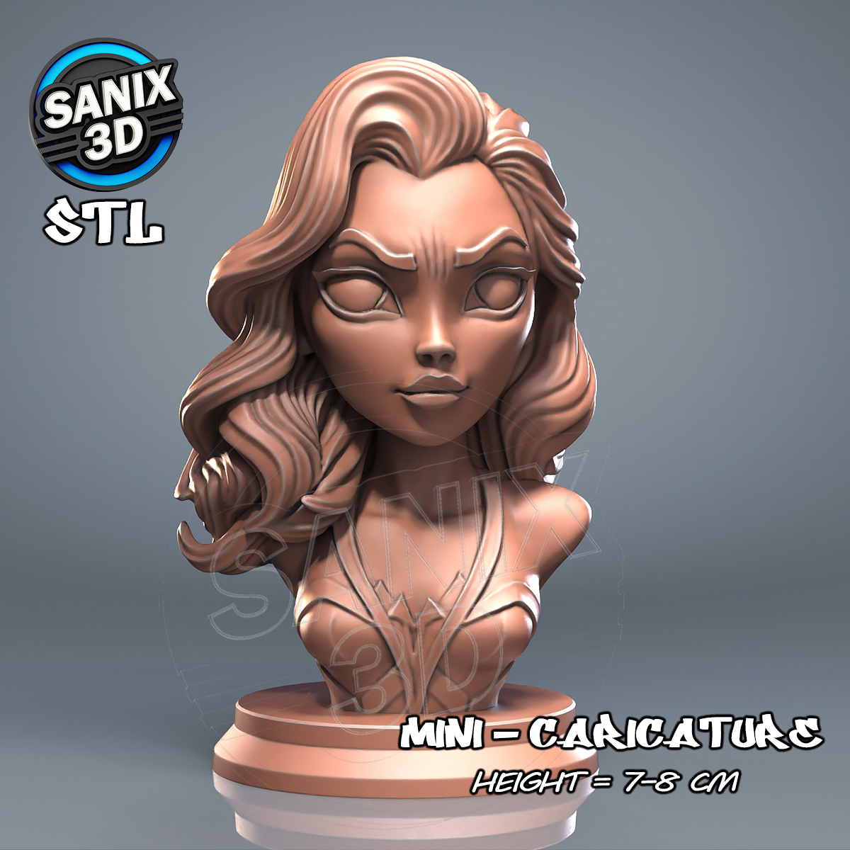 Wonder Woman Bust STL File for 3D Printing STL model for 3D printing