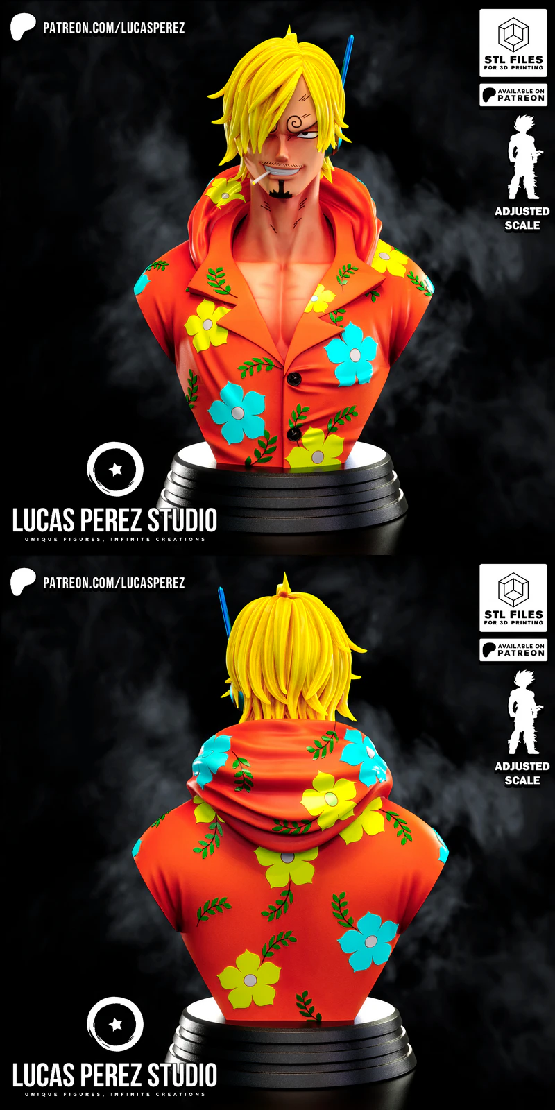 Sanji Character Bust STL Model STL model for 3D printing