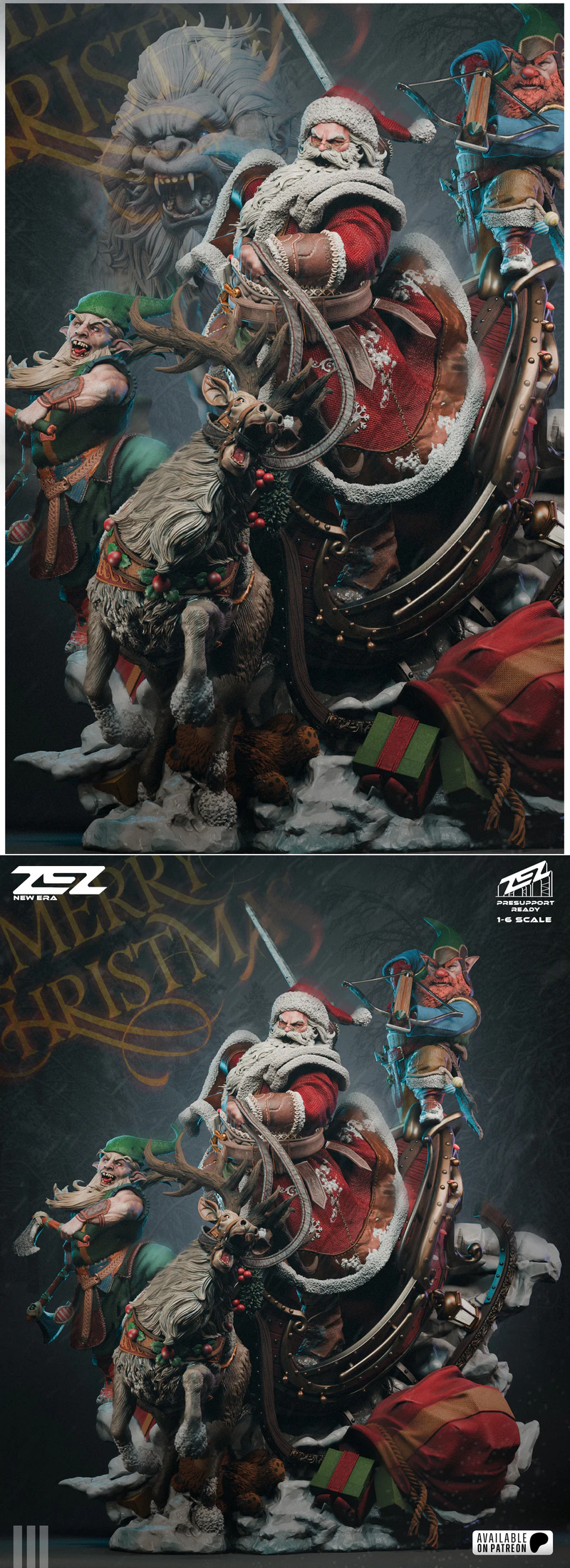 Santa Claus 3D Printable STL Model STL model for 3D printing