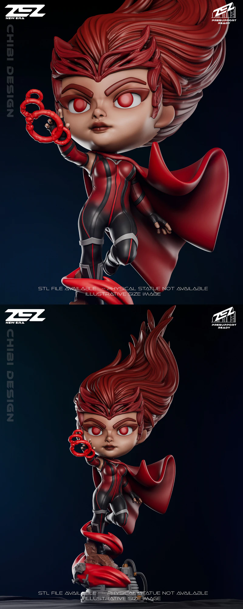 SCARLET WITCH CHIBI STL model for 3D printing