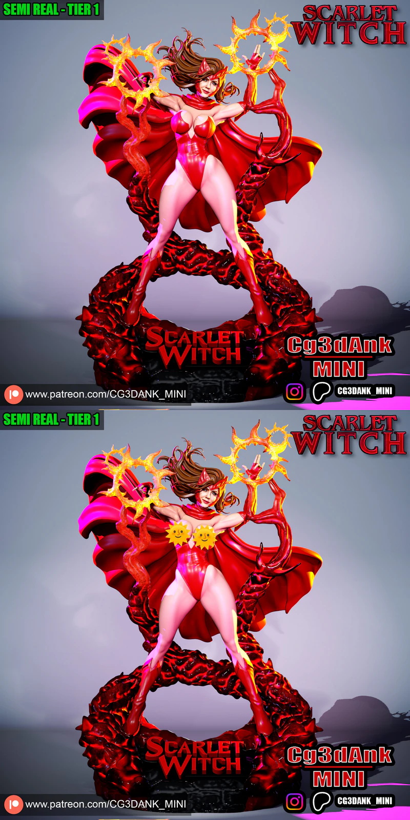Scarlet Witch 3D Printable STL File for Resin Printer STL model for 3D printing