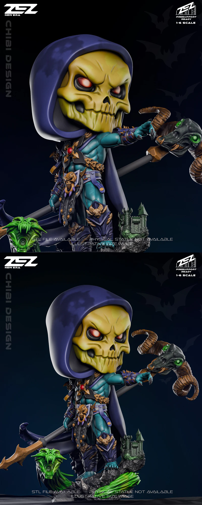 Chibi Skeletor STL File for 3D Printing STL model for 3D printing