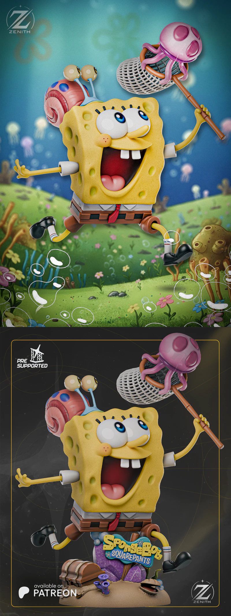 SpongeBob SquarePants 3D Printable Miniature STL File STL model for 3D printing